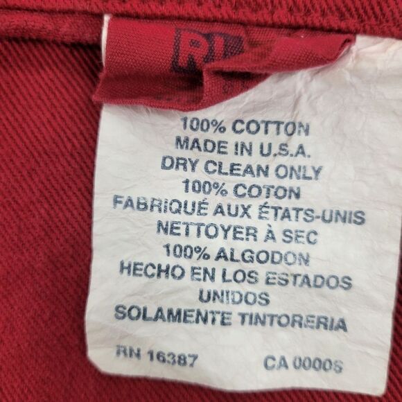 Vintage Ralph Lauren Vintage Cotton Ruffle Pillow Sham Red Made in USA - Picture 3 of 4